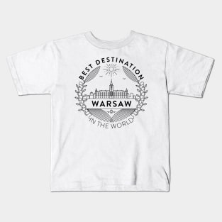 Warsaw Minimal Badge Design Kids T-Shirt